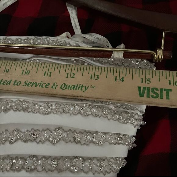 Justin Alexander Wedding Strapless Tulle Pearl Princess Wedding Gown Dress‎ 8945 - Picture 11 of 12